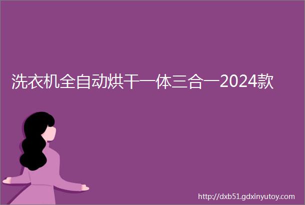 洗衣机全自动烘干一体三合一2024款