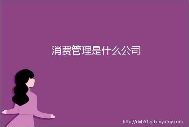 消费管理是什么公司