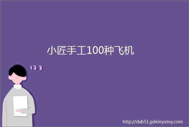 小匠手工100种飞机